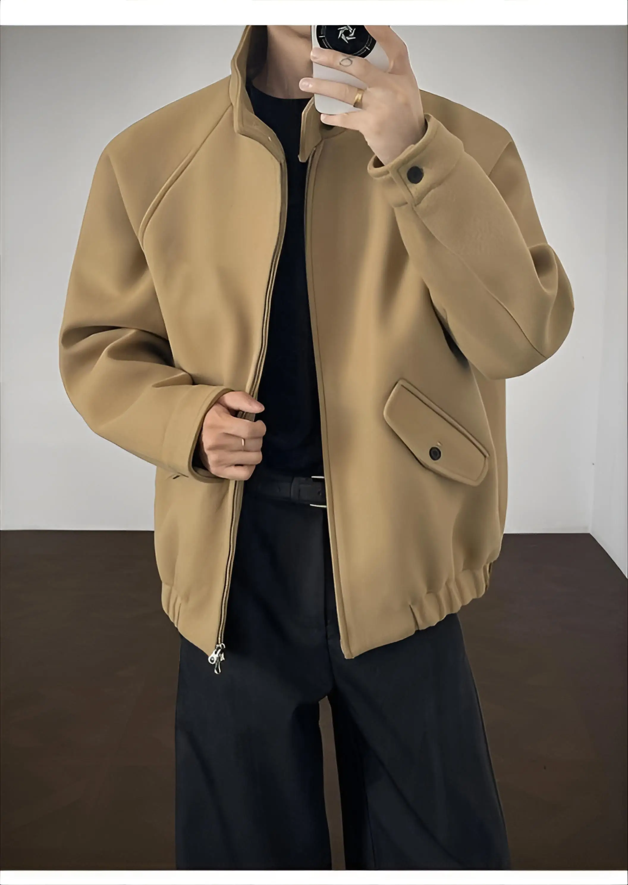 

Wool Blend Jacket Man Autumn Mens Glamour Fashion Elegant Formal Business Party Evening Event Special Occasion Social Gathering