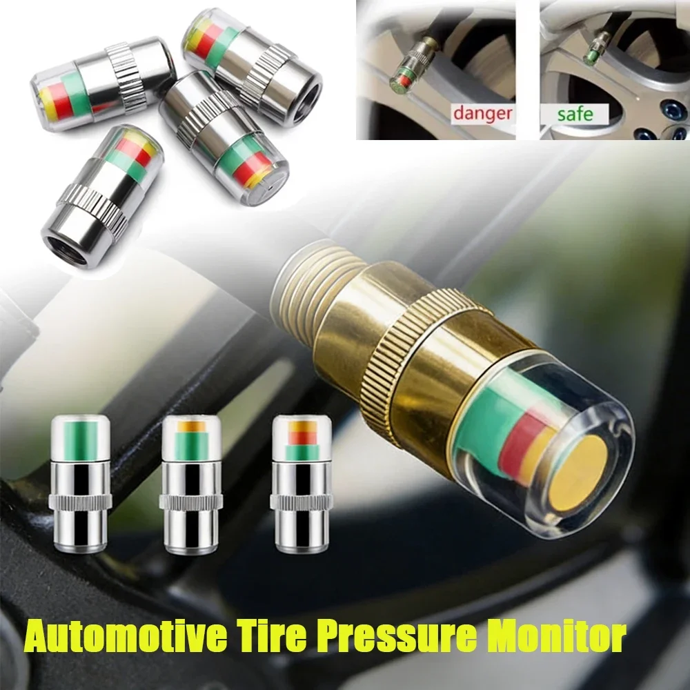4/8PCS Motorcycle Car Tire Pressure Monitor Valve Cap Sensor Indicator Eye Alert Auto Tire Pressure Inspection Tool Tire valve