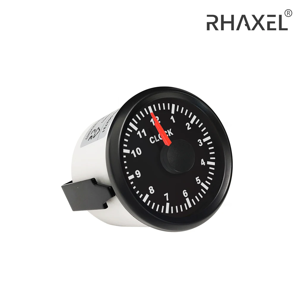 RHAXEL Auto Marine Clock Meter Gauge 12-Hour Format 52mm(2