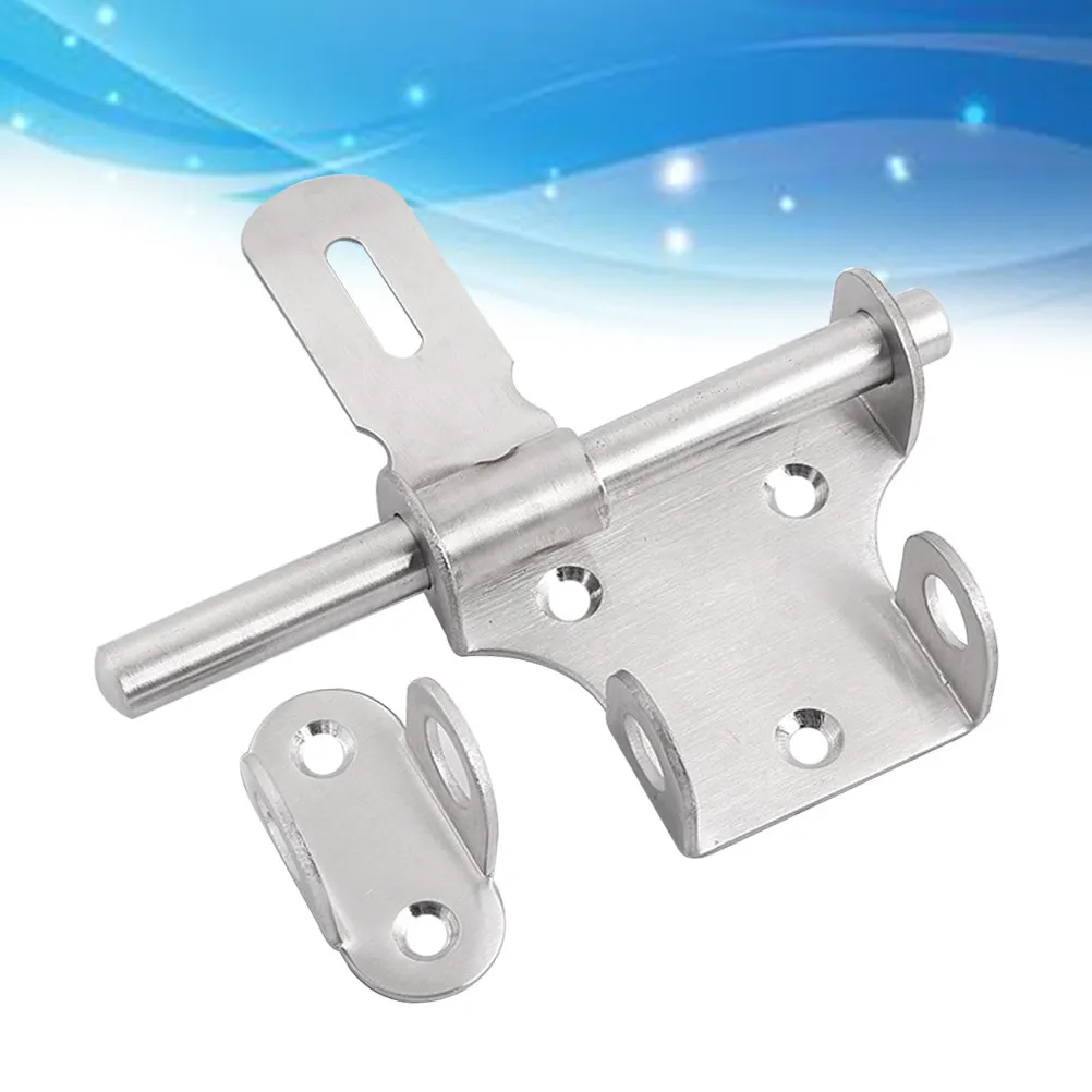 Stainless Steel Heavy Duty Door Bolts Latches Anti-Theft Lock Thickened Brushed Texture Bedroom Door Window Safety Latch Silver