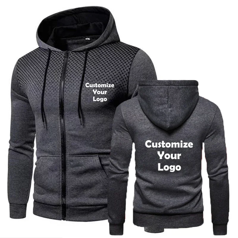 Individuelles LOGO Männer Sweatshirt Zipper Mit Kapuze Tasche Frühling Herbst Mode Casual Streetwear Hoodies Ihr Design Männliche Strickjacke Mantel