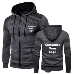 Individuelles LOGO Männer Sweatshirt Zipper Mit Kapuze Tasche Frühling Herbst Mode Casual Streetwear Hoodies Ihr Design Männliche Strickjacke Mantel