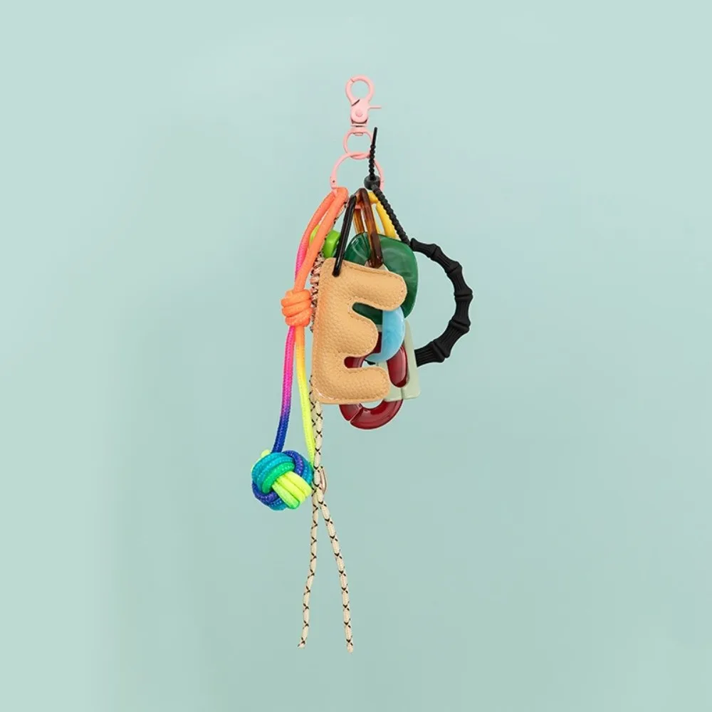 كبيرة الحجم الإنجليزية رسالة بو المفاتيح 26 حرف A إلى Z مزيج اسم رسالة بو الجلود قلادة زوجين هدية ظهره ديكور #2