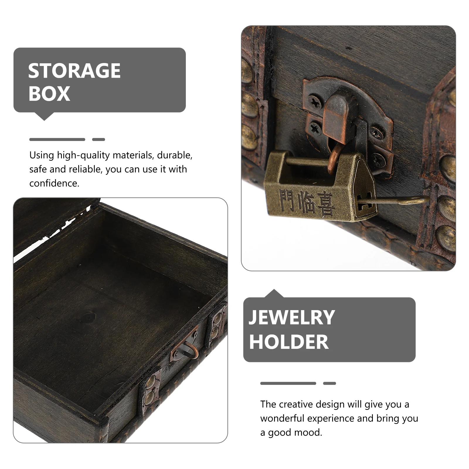 

1Pcs Vintage Decor Multifunctional Jewelry Case Storage Box for Home Desktop Storage Box Jewelry Holder