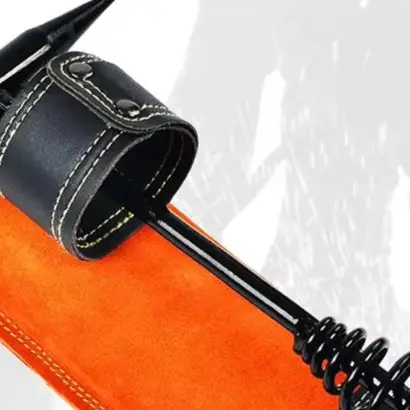 Flame Resistant Cowhide Welding Rod Bag Thick Leather Electrode Holder Belt Pouch For 20pcs 4mm 350mm Storage Tool