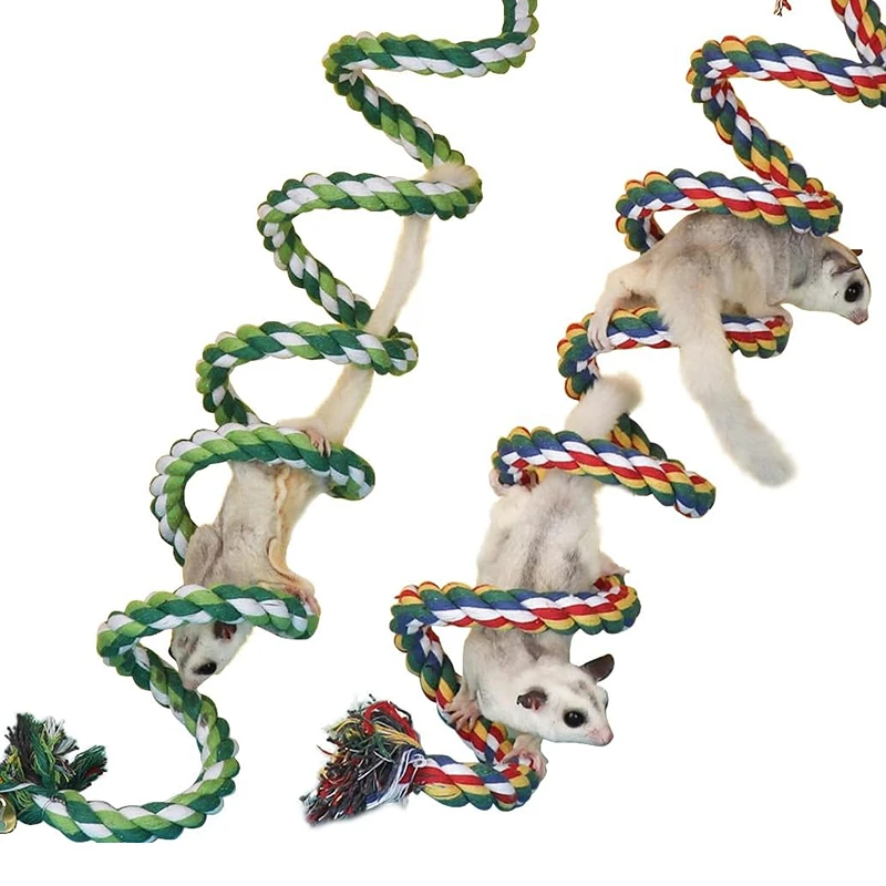 Sugar Glider Toy Elastic Climbing Rope Hanging Sugar Glider Cage Accessory Swing Toy for Small Pets Guinea Pig Squirrel Gerbils