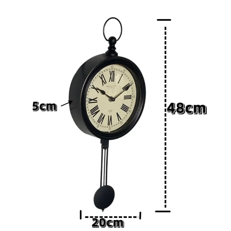 Vintage Wall Clock Pendulum Wall Watch Luxury Elegant Large Clocks Minimalist Silent Aesthetic Living Room Watches Decoration