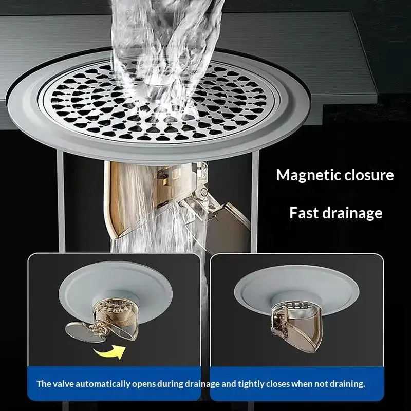Stainless Steel Universal Floor Drain Strainer Anti Odor Insect Proof Easy Install for Home Shower Kitchen