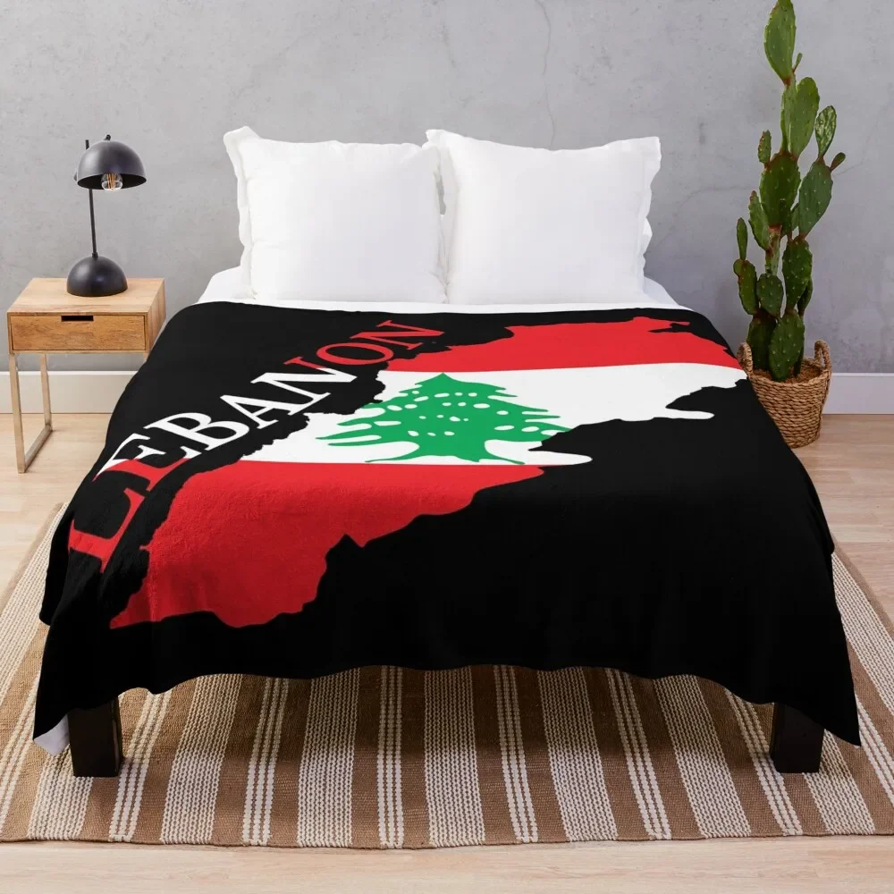 

Lebanon Flag Map Throw Blanket Men's Soft Warm Throw Blanket for Couch
