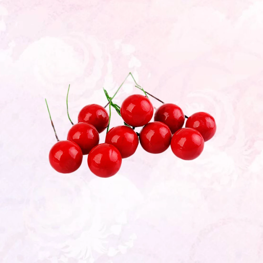 

50Pcs Artificial Lifelike Fruit Cherries Realistic Color Perfect for Showcase Display Red Artificial Lifelike Fruit