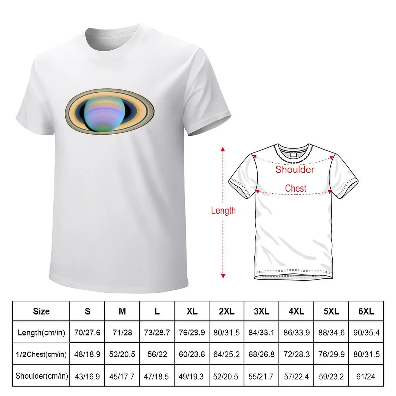 Saturn rings in ultraviolet light sticker T-shirt kawaii clothes quick-drying sublime mens t shirts