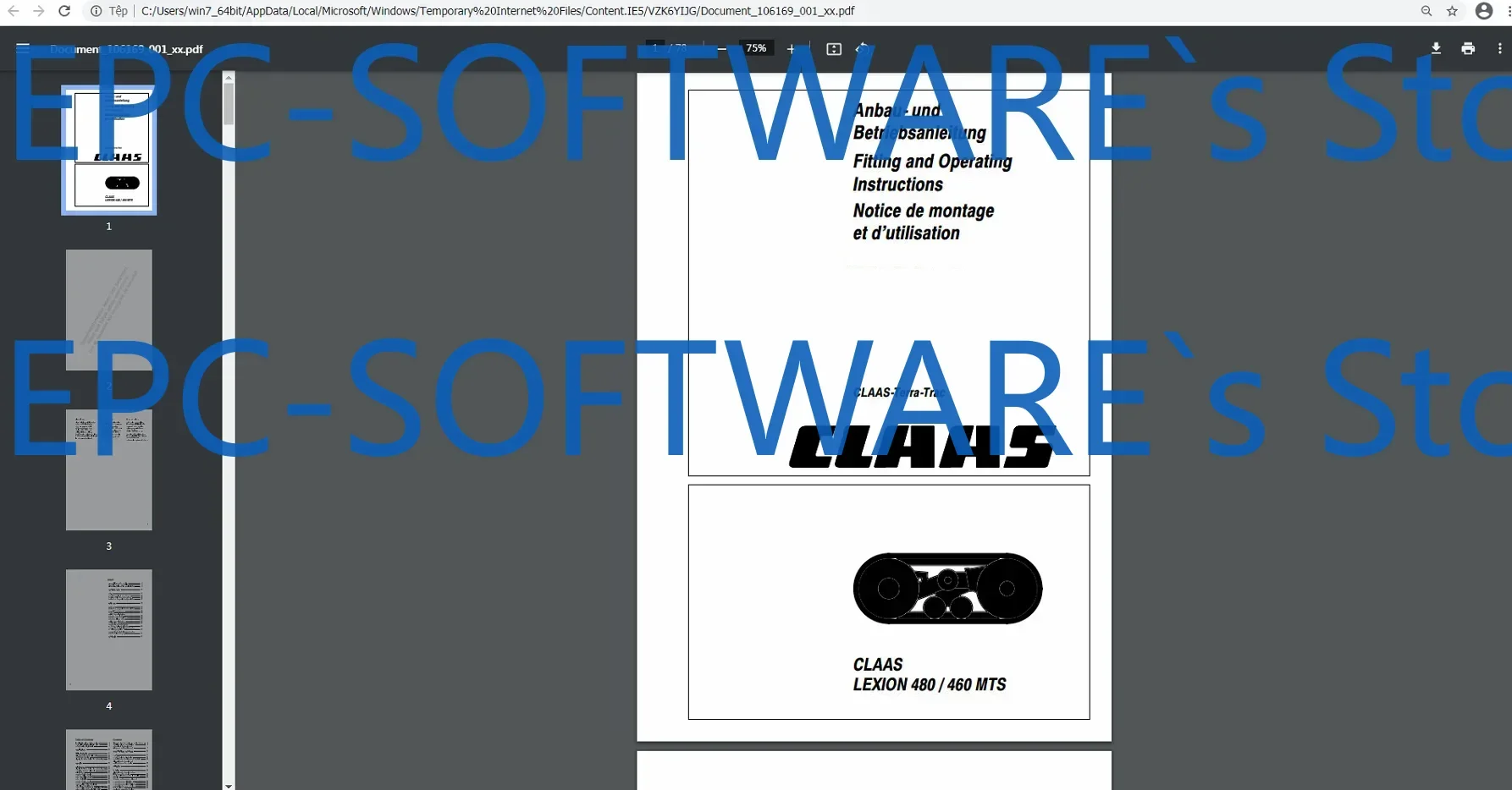 EPC-SOFTWARE CLAAS WebTIC Offline RO_ROMANI 06.2026 Operator Manual Repair Manual & Service Documentation DVD