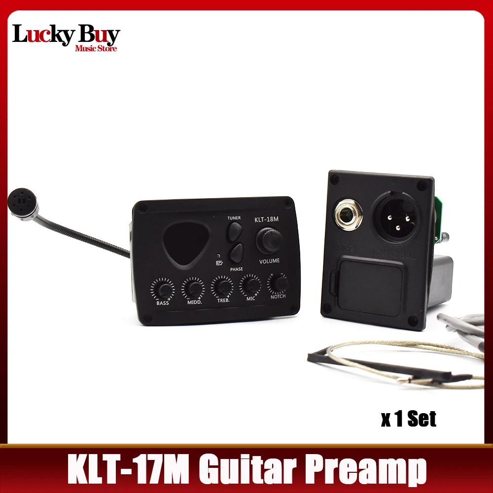 Klt-18m 3-band captador violão, com placa de microfone para 6 cordas, acessórios de guitarra folk