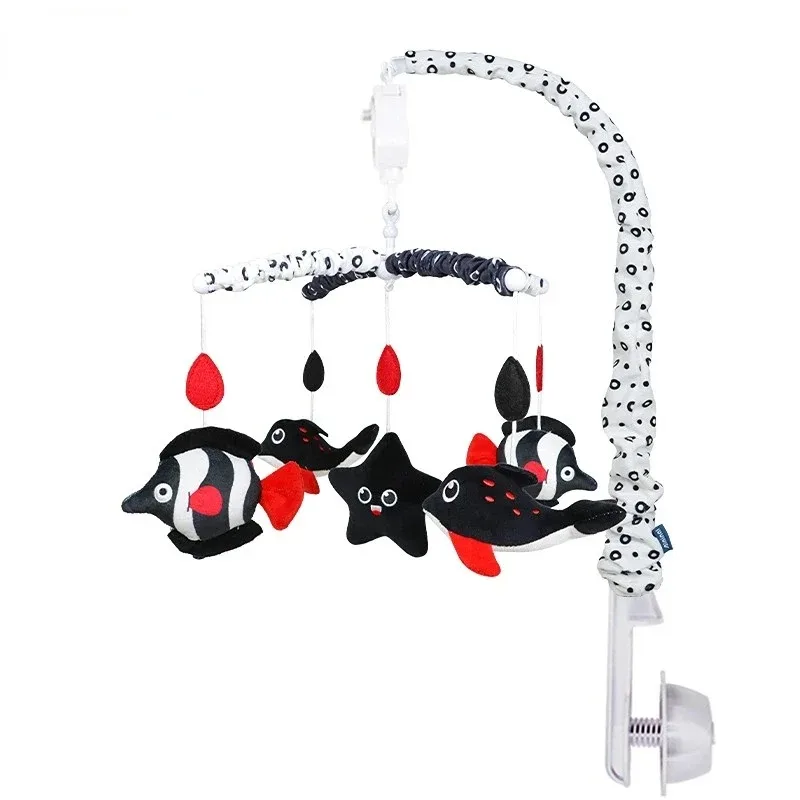 New 0-1Y Baby Rattle Toddler Bed Bell Rattle Music Rotary Lathe Hanging Bell Soothing Baby Cloth Toy Baby Toys for Stroller Gift