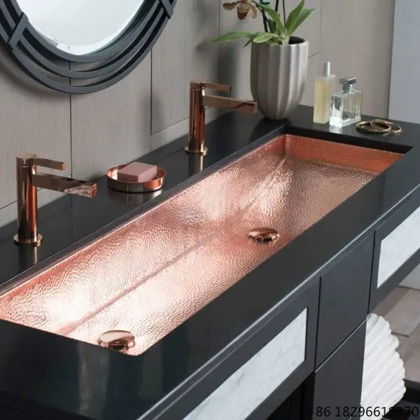 

Hammered Metal Stainless Steel Long Sink Hotel Toilet Sink Bathroom Wash Basin Vanity Sink for Home Hotel Bathroom