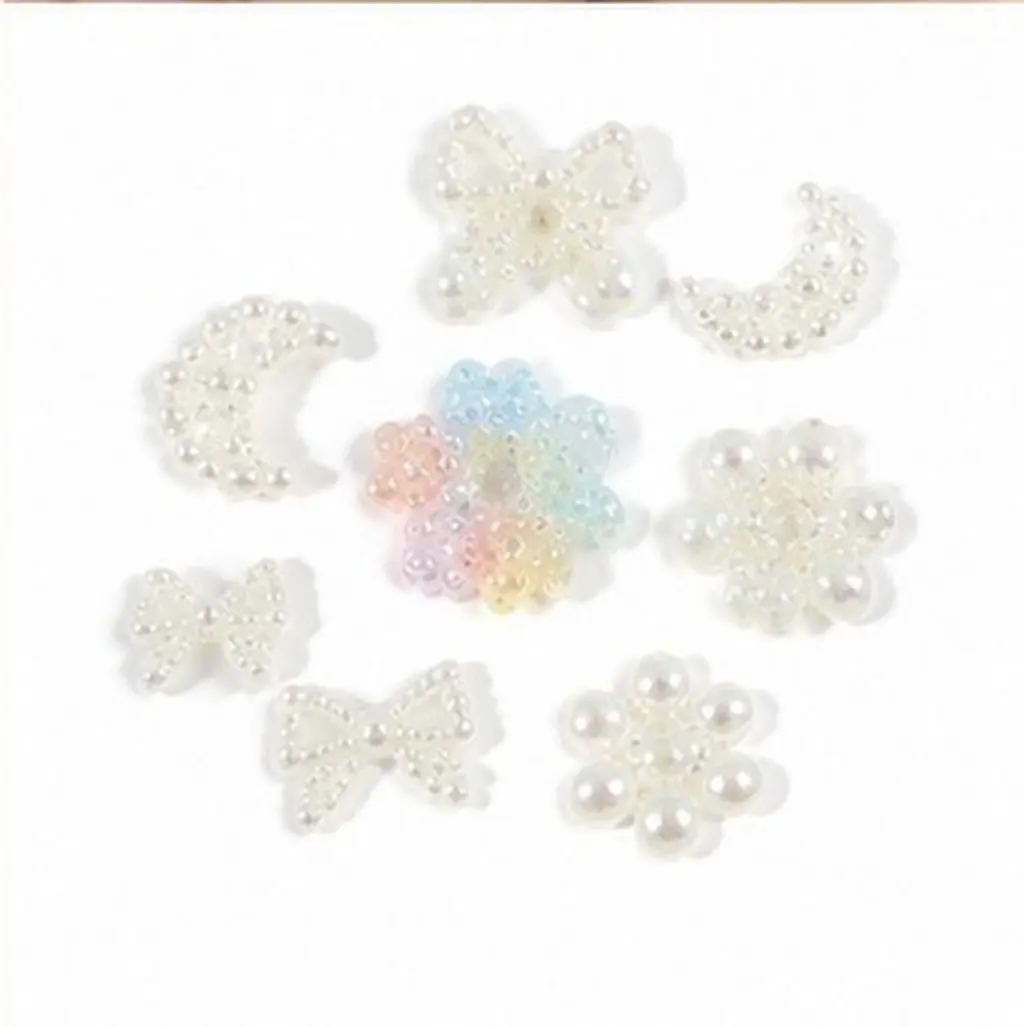 600Pcs Pearl Heart Shaped Decoration Wedding Pearl Table Scatter DIY Craft Pearls Hair Nail Art Phone Case Charm