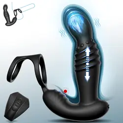 Massageador de próstata empurrando para homens e casais, vibrador anal, brinquedo do sexo, vibrador P Spot, brinquedos adultos