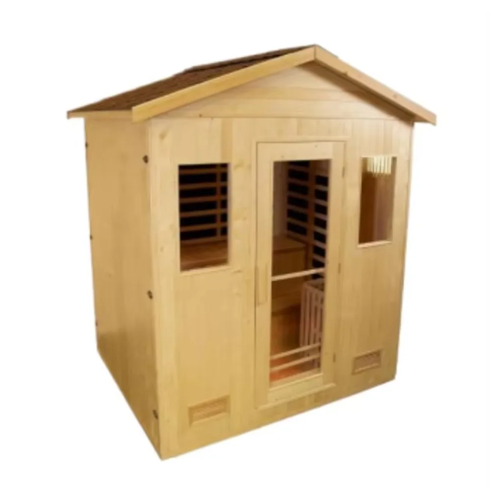 Outdoor Wooden Sauna with Built-in Control Panel for Garden Backyard - Traditional Steam Sauna Room 2-3 Person