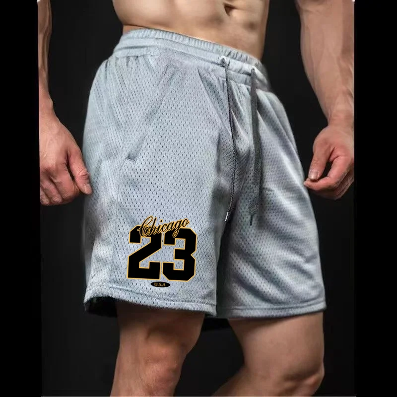 2024 Summer New Sports Fitness Shorts Men\'s Basketball Game Training Running Casual Loose Quick-Drying Five-Point Pants