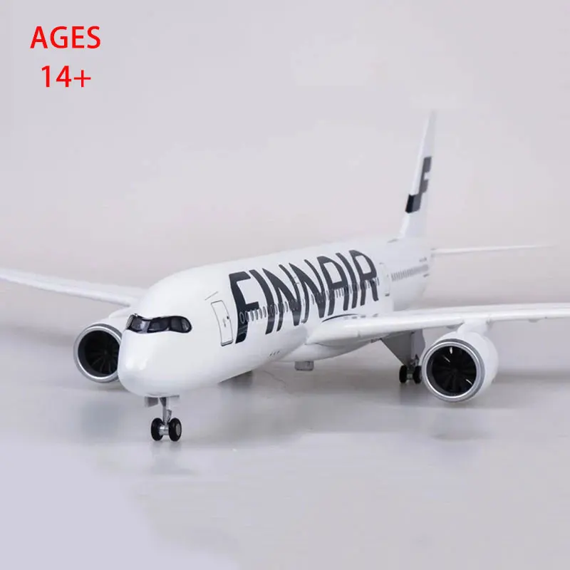 

1/142 Scale 47CM Airplane Airbus A350 Finland FINNAIR Airline Model W Light and Wheel Diecast Plastic Resin Plane For Collection