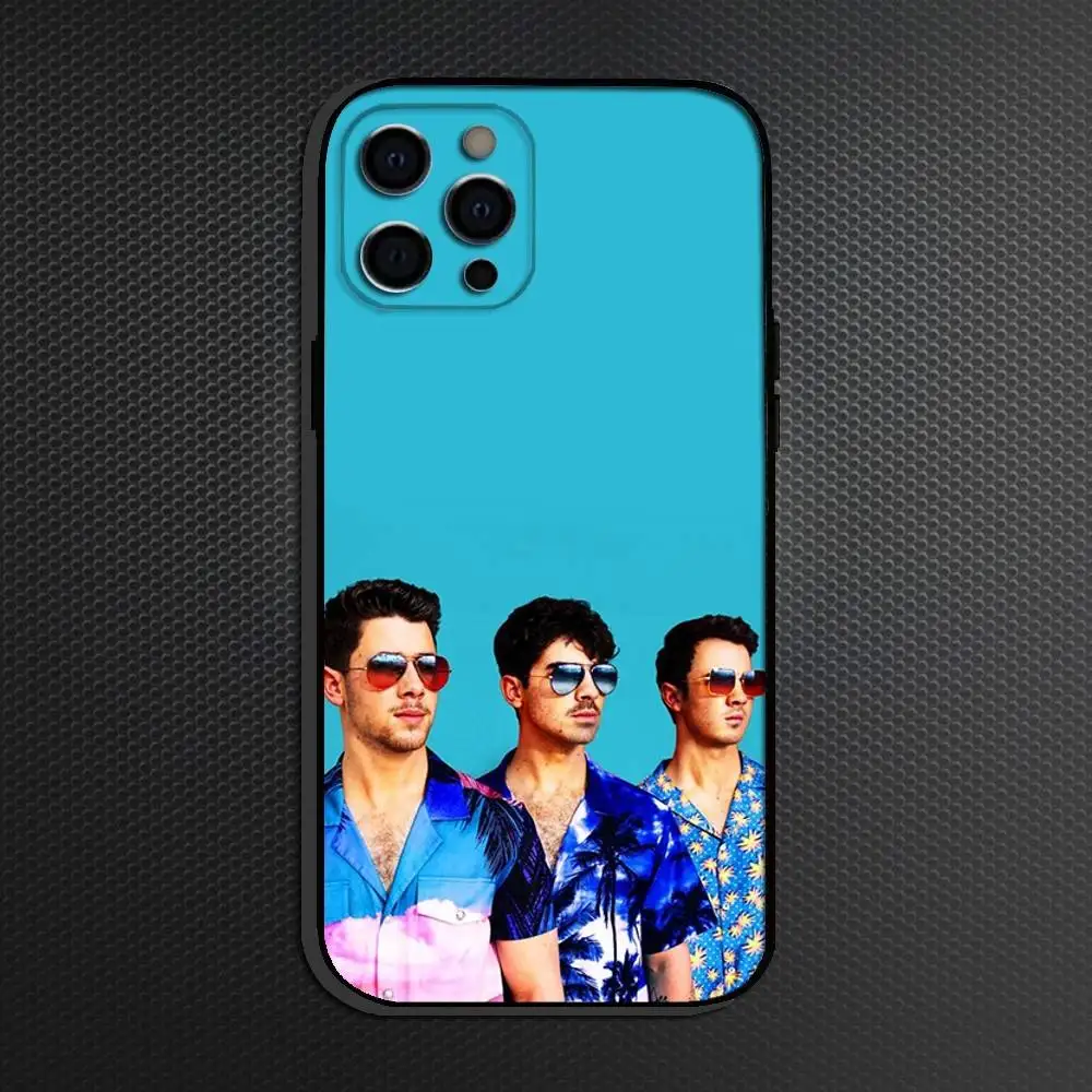 J-Jonas B-Brothers バンド電話ケース iPhone 16、15、14、13、12、11 Plus、Pro Max、その他用 ソフトブラックカバー