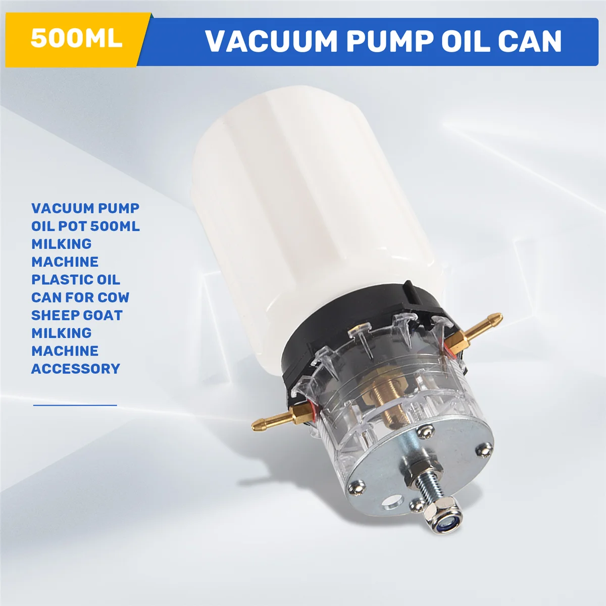 Qualitative Vacuum Pump Oil Pot 500Ml Milking Machine Plastic Oil Can for Cow Sheep Goat Milking Machine Accessory