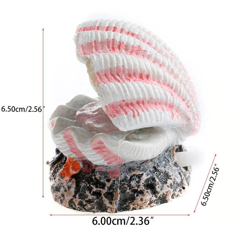 Shell Pearl & Air Stone Aquarium Fish Tank Bubbler Shell Bubbling Ornament Decoration Ornaments