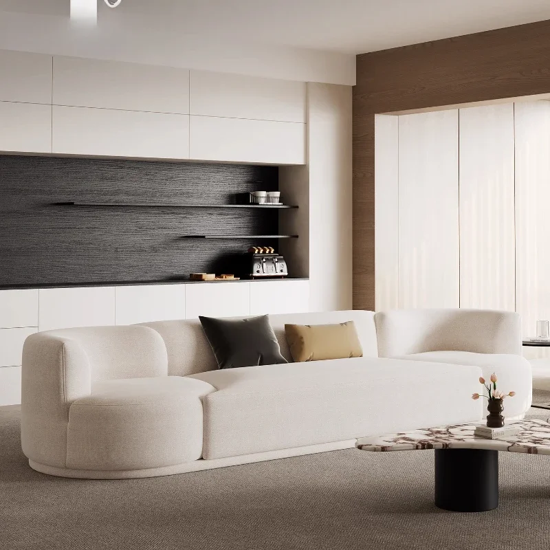 

Creative Rotating Paradise Sofa Designer Italian Simple Straight Row Three-person Fabric Combination Large Flat Layer Bordone