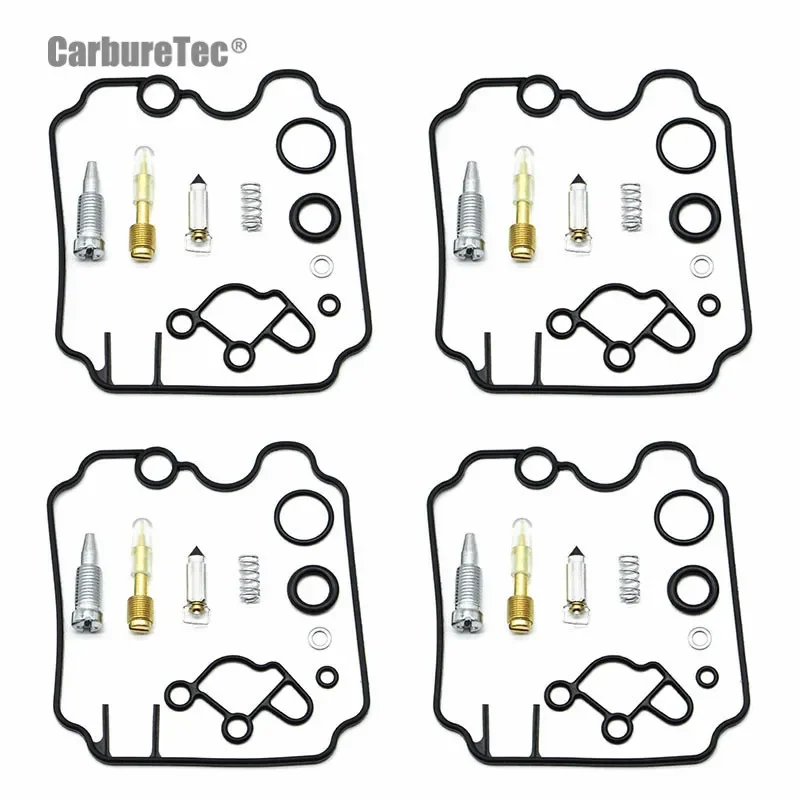 Kit de reparación de carburador para YAMAHA FZR600 Genesis 1989, 1990, 1991, 1992, FZR 600, junta de válvula, piezas de junta tórica, tornillo piloto, carburador, 4 juegos
