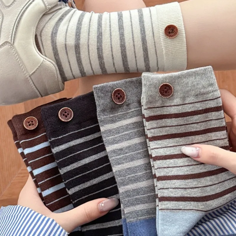 

5 Pairs Women's Thick Warm Mid-Calf Cotton Socks Fall Winter Thick Socks Thermal School Socks for Girls High Quality Wholesale