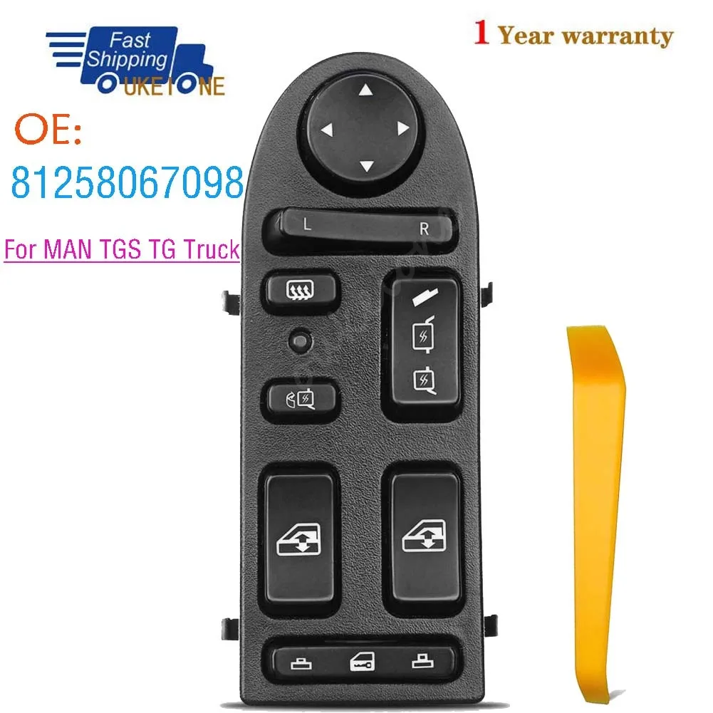 

81258067098 для грузовика MAN TGS TG, передний левый электрический переключатель стеклоподъемника, кнопка регулятора управления, автомобильные аксессуары
