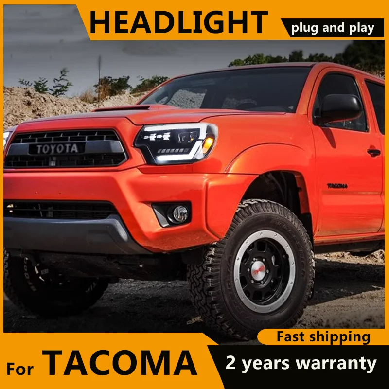 For Toyota Tacoma Headlights 2012 2013 2014 2015 Tacoma LED Headlight LED DRL Project Lens Dynamic turn signal Headlamp assembly