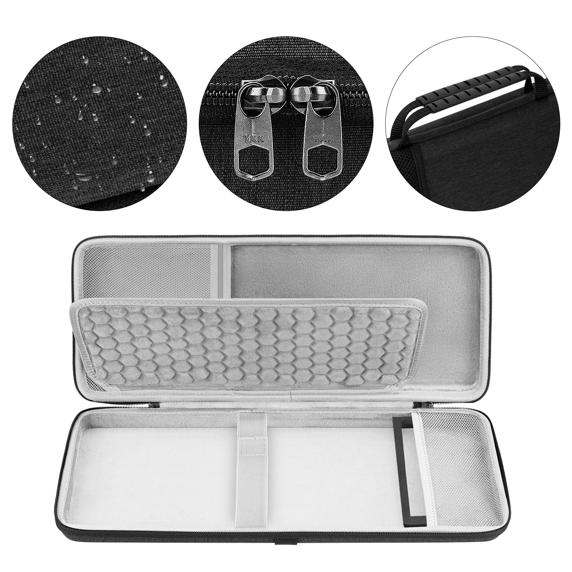 Geekria Hard EVA 75% Keyboard Mouse Combo Case for AULA F75 Pro Keychron K2 Q1 ROG Azoth EPOMAKER TH80 84 Keys 2-in-1 Travel Bag