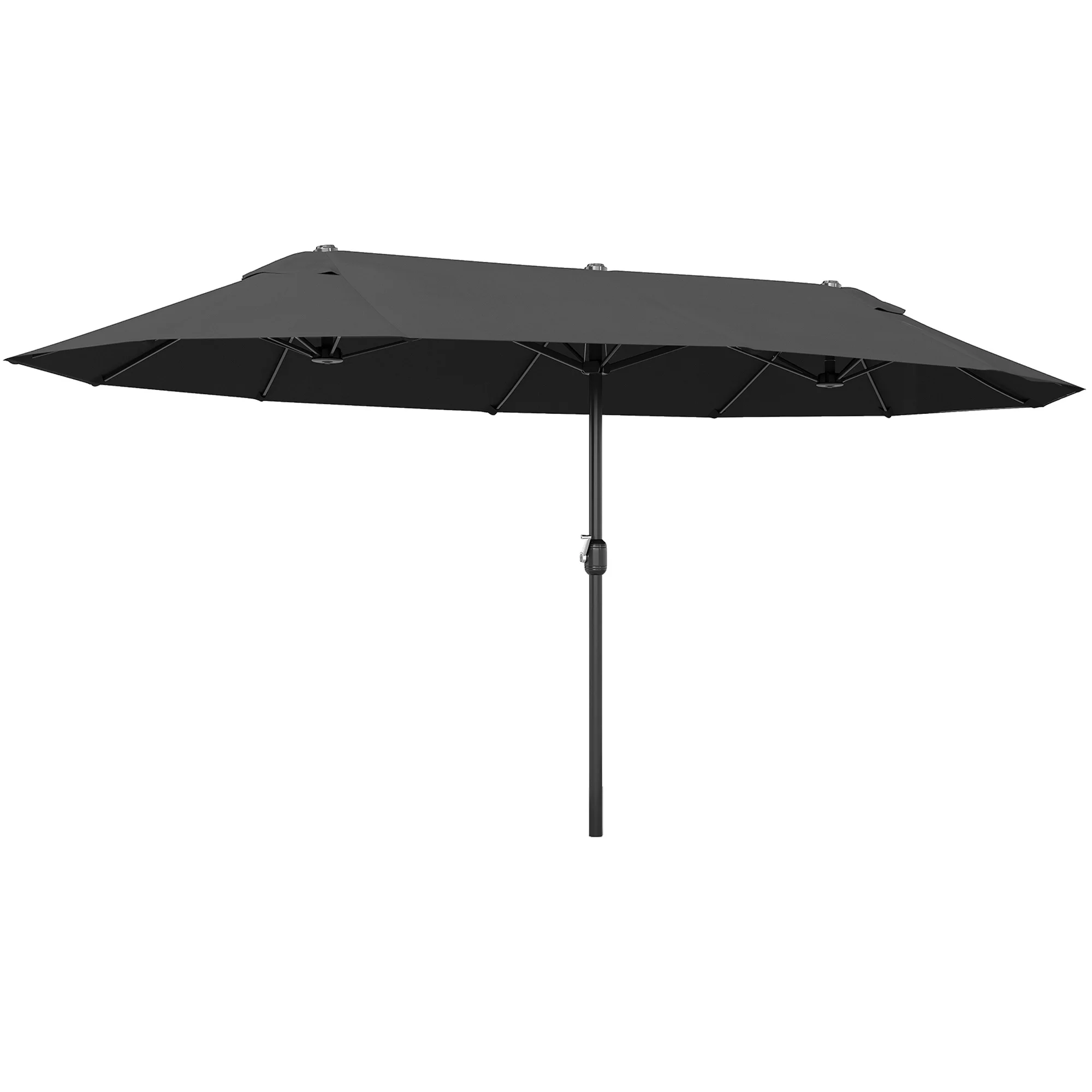 Outsunny Sombrilla Doble Extragrande 4,55x2,65 m Protección Solar con Manivela