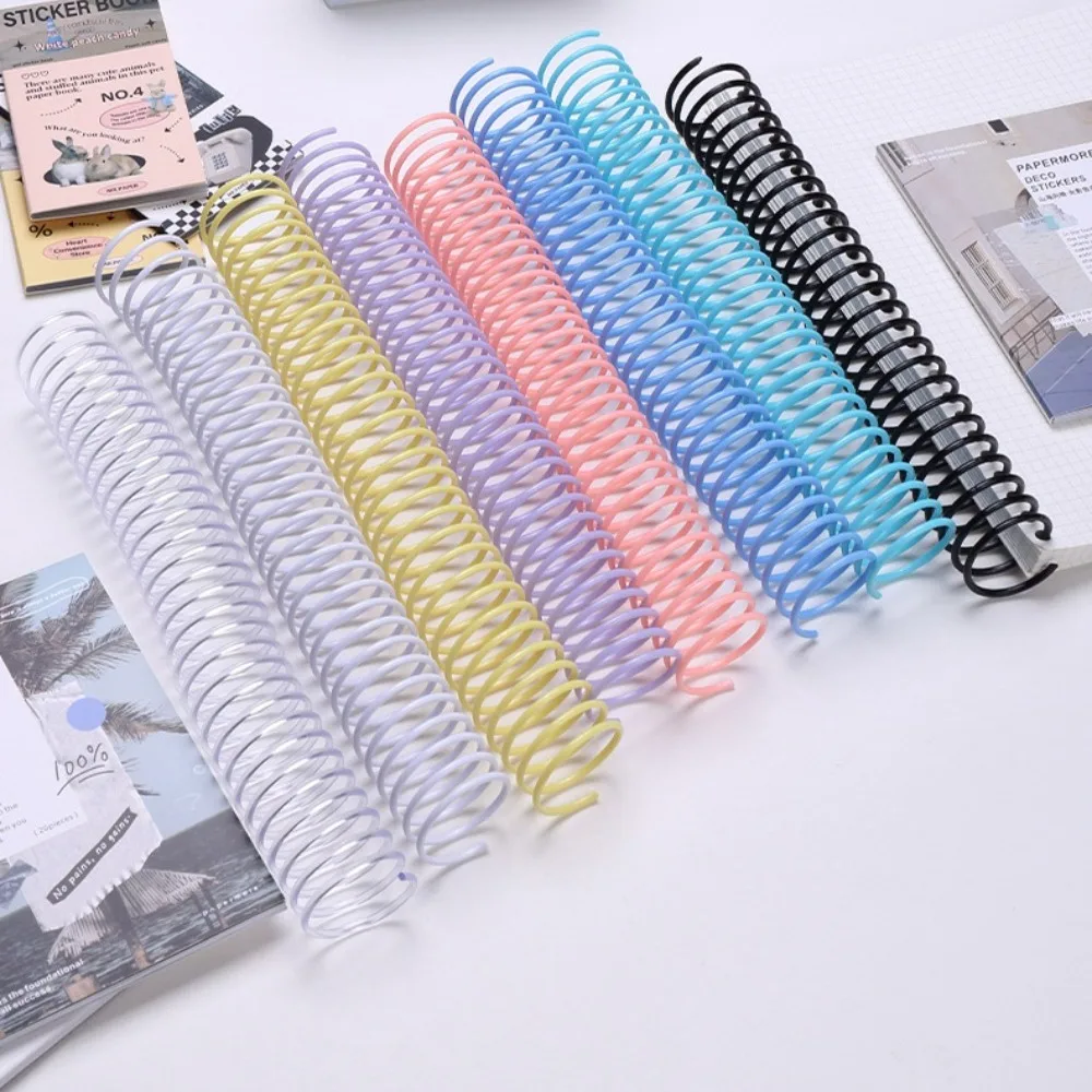 8 bobine a spirale colorate per rilegatura a fogli sciolti da 16 mm 35 mm, 8 colori, possono essere rifinite arbitrarily per raccoglitori di libri A4 A5 B5
