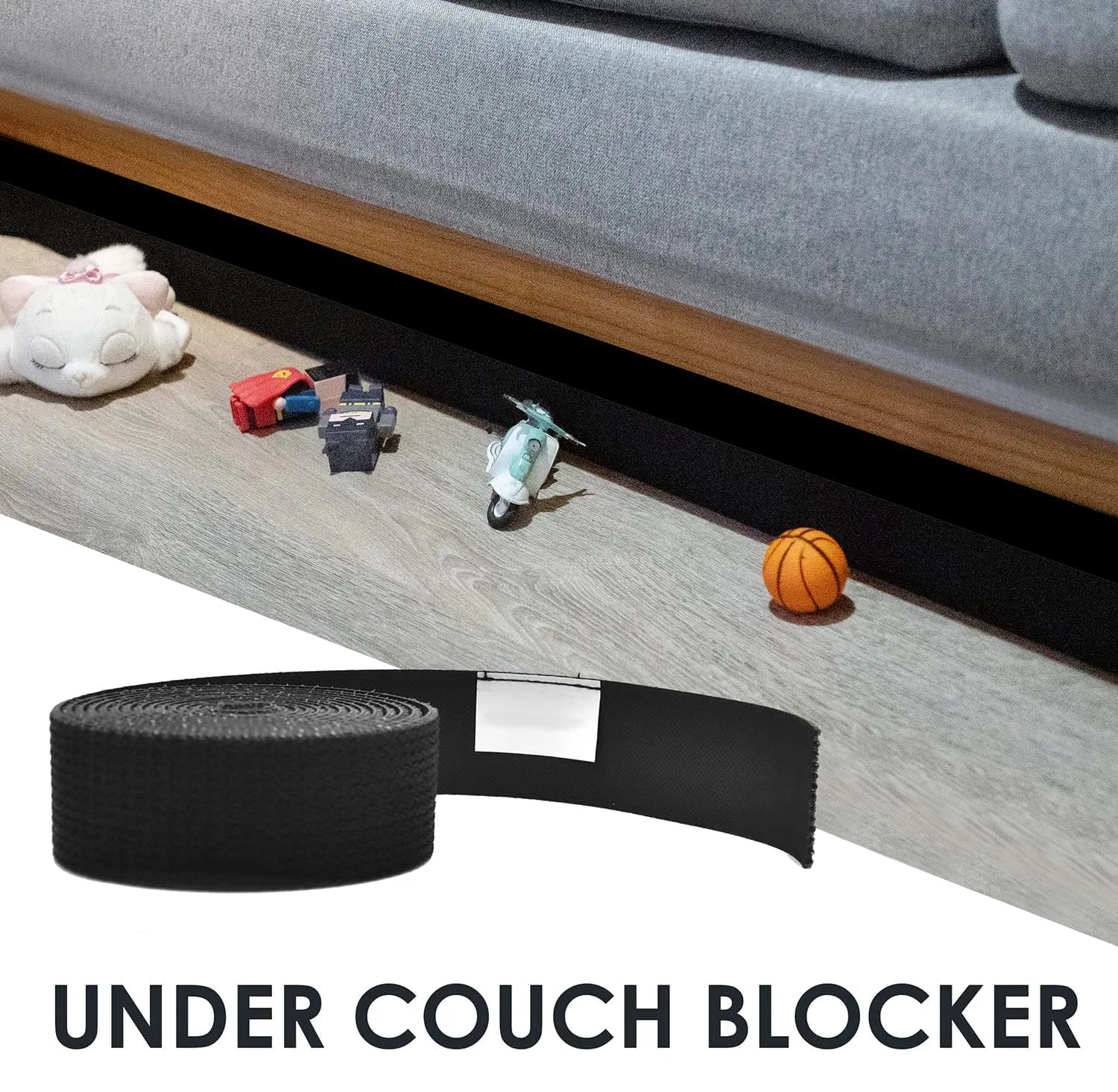 

3/6M Sofa Toy Blocker,Adjustable Gap Bumper,Bumper Guard for Avoid Things Sliding Under Couch Include Adhesive Strap