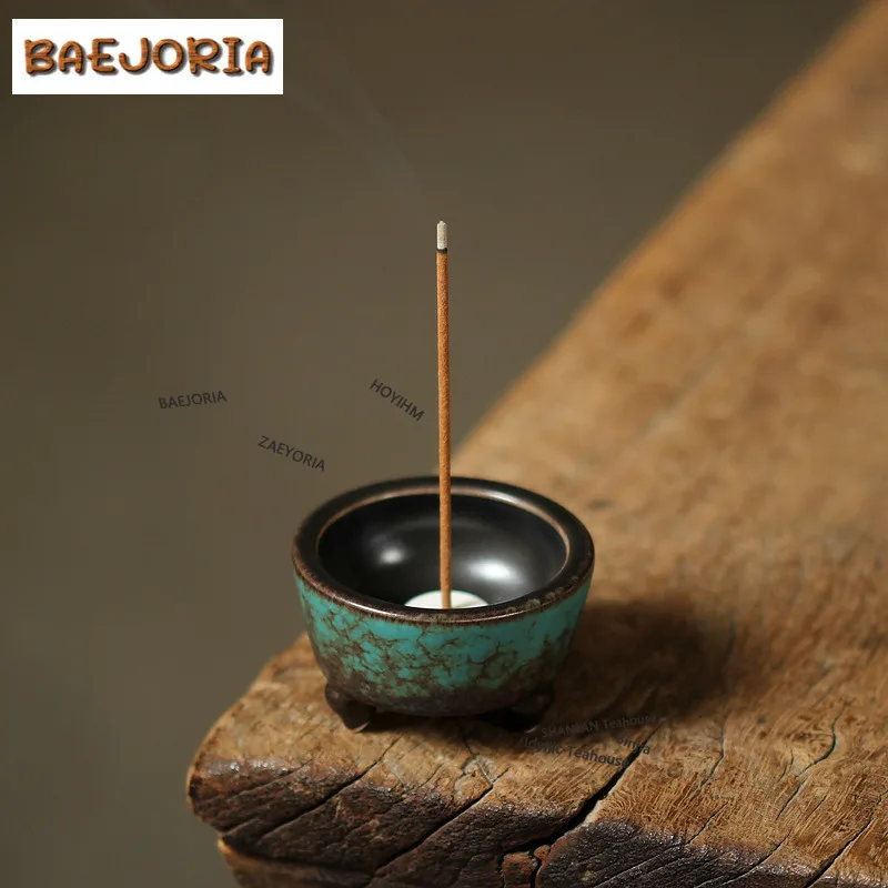 BAEJORIA Kiln Fambe Tripodia Incense Holder Water Fountain Decoration Incense Burners Consecrate Censer Tea Services Craft Gifts