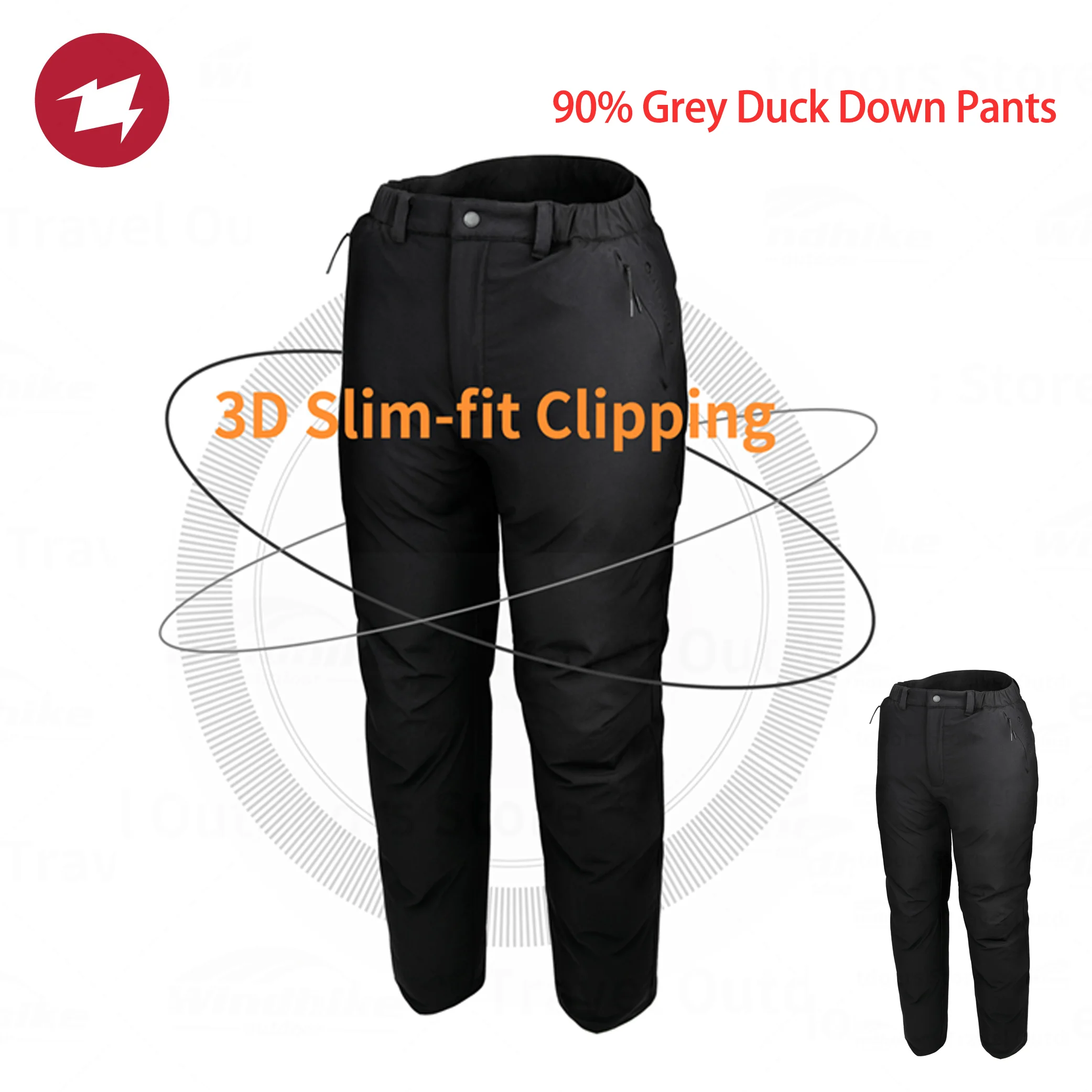 AEGISMAX Outdoor Pants 90% Grey Duck Down Men Women's Ultralight Unisex Clambing Pants Waterproof Warm Duck Down Trousers 890g