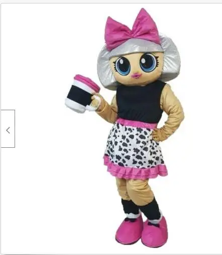 Costume de mascotte pour fille rose, nouveau personnage pour adulte, pour Halloween, robe de noël, accessoires complets