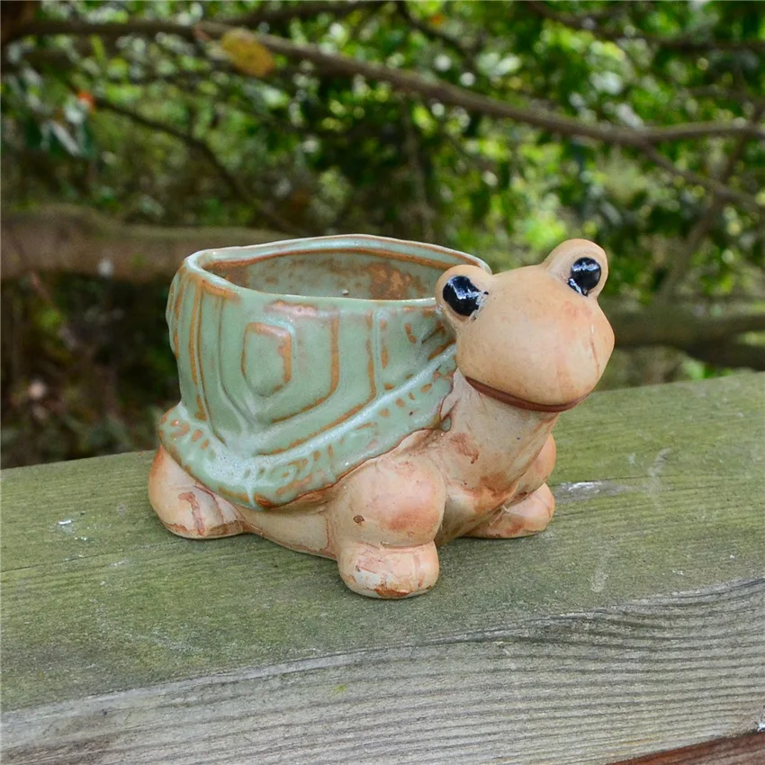 Animal Ceramic Flowerpots Small Turtles Small Snails Small Hedgehogs Crafts Pits Become Fleshy Flowerpots.