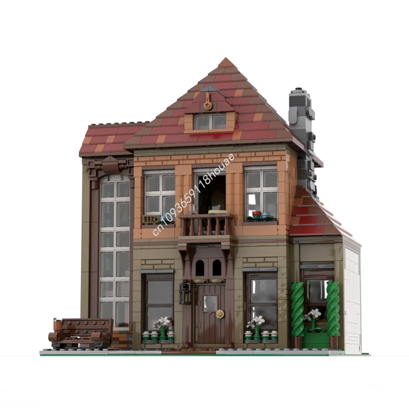 2072 قطعة MOC البحر الأبيض المتوسط عطلة البيت وحدات نموذج اللبنات DIY فكرة لعبة التعليم الطوب هدايا عيد الميلاد عيد الميلاد #5