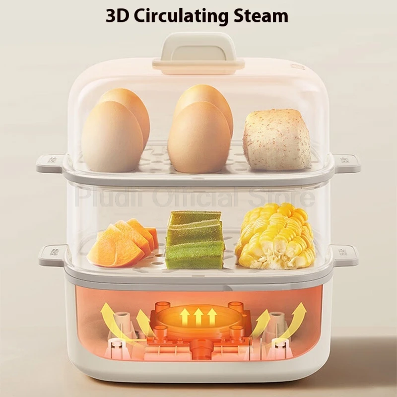 Double Layer Egg Cooker Steamer with 12 Eggs Capacity and PP Material Mini Electric Egg Boiler Convenient Smart Breakfast Maker