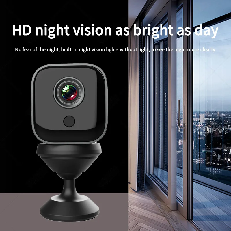 High definition 1080P small surveillance camera, motion detection home outdoor camera, mobile remote WiFi security baby monitor