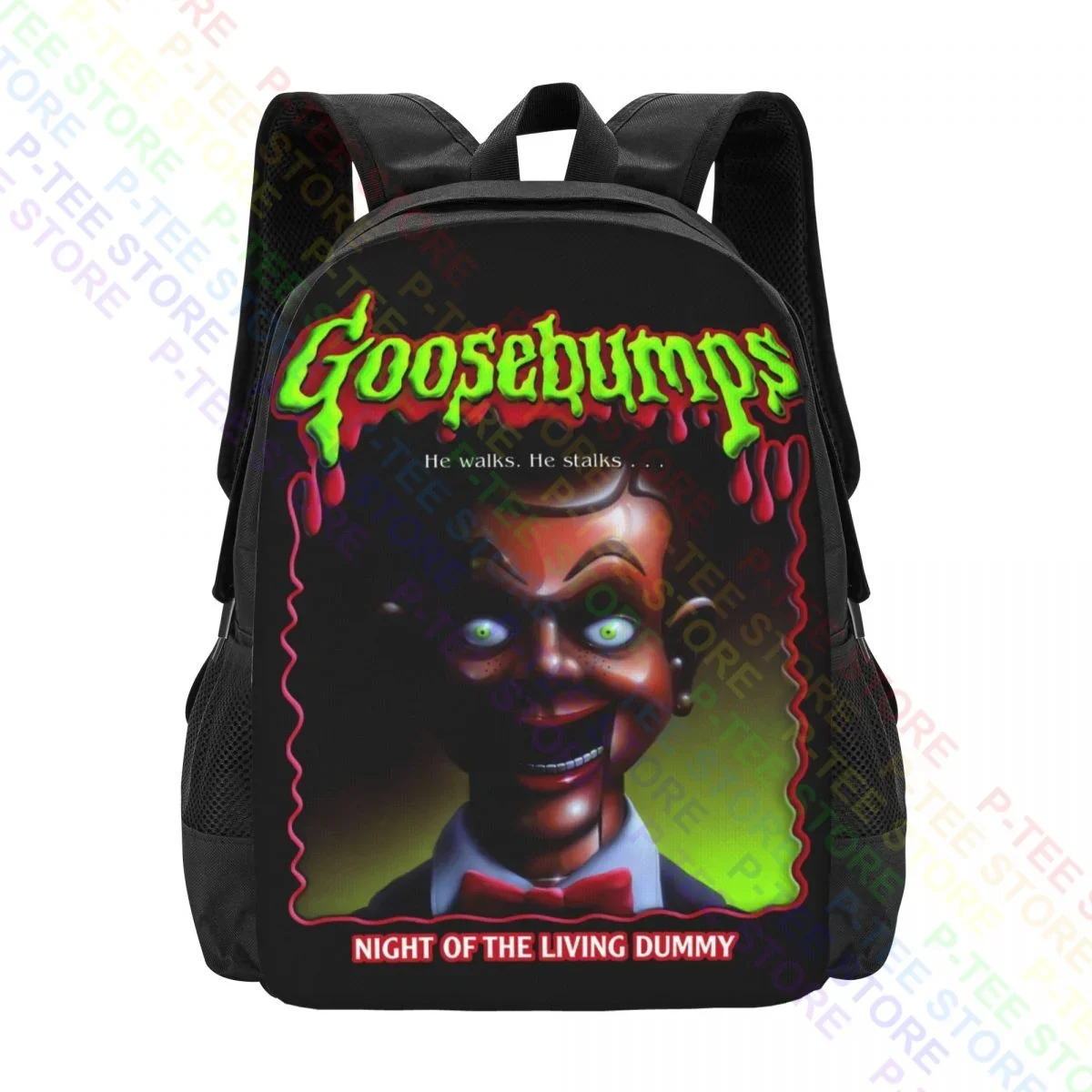 R.L. Stine Goosebumps Nightmare Halloween Living Dummy Series Rob LettermanBackpack Large Capacity Foldable Personalised