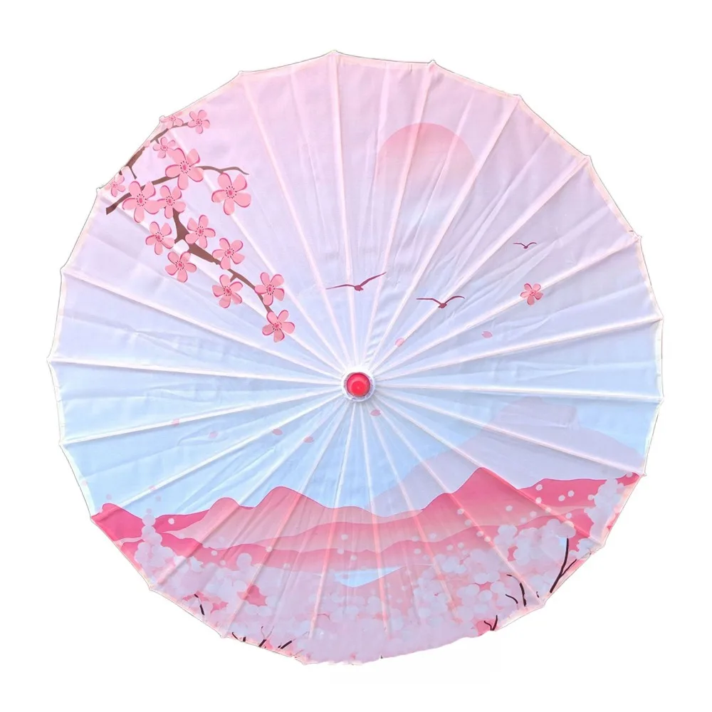 

Handmade Silk Cloth Women Umbrella Waterproof Rain Proof Ancient Dance Umbrella Decorative Chinese Oil Paper Umbrella Party