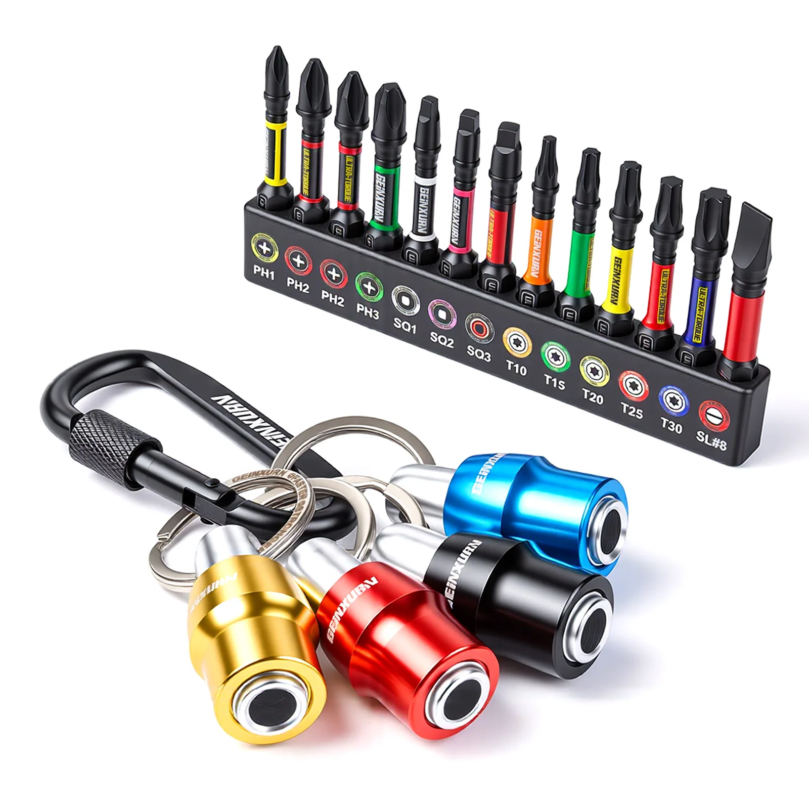 Geinxurn Round-Hole Keyring Set, with 3
