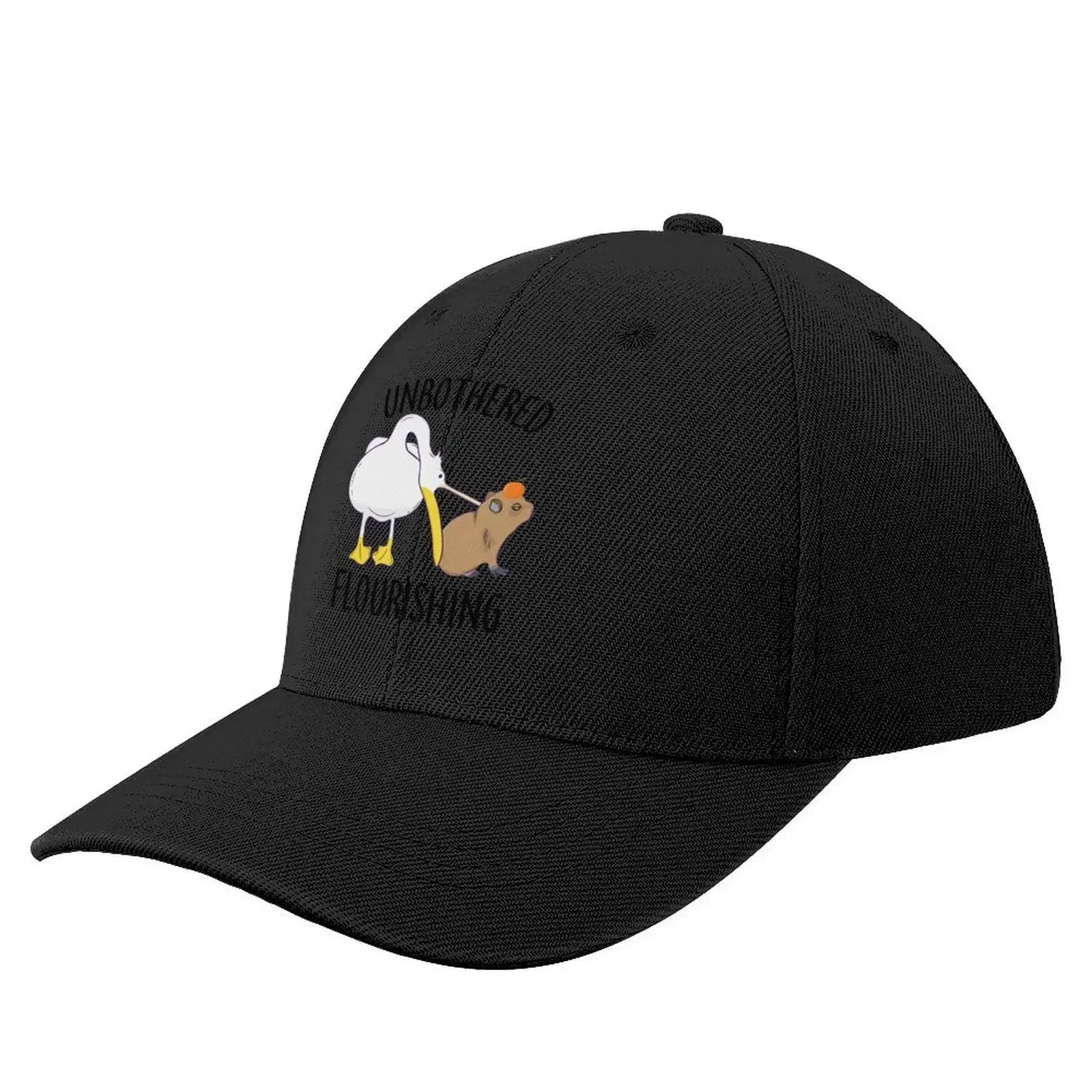 Unbothered Flourishing Capybara Pelican Funny Meme Cute Meme Baseball Cap Trucker Hat fashionable Girl Men's
