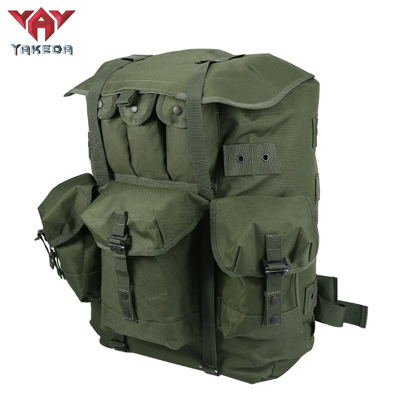 YAKEDA Military Tactical Backpack With Iron Shelf Frame Army Combat Rucksack Men Outdoor Hiking Camping Storage Bag 600D Nylon