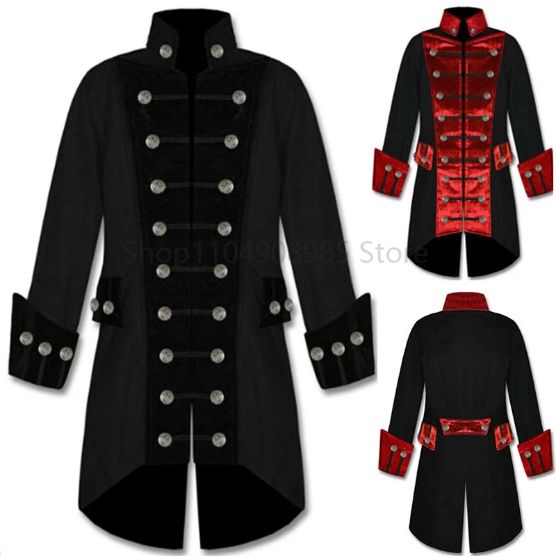 

Pirate Cosplay Medieval Carnival Halloween Costumes for Men Clothing Gentleman Retro Punk Funk Rock Jacket Disguise