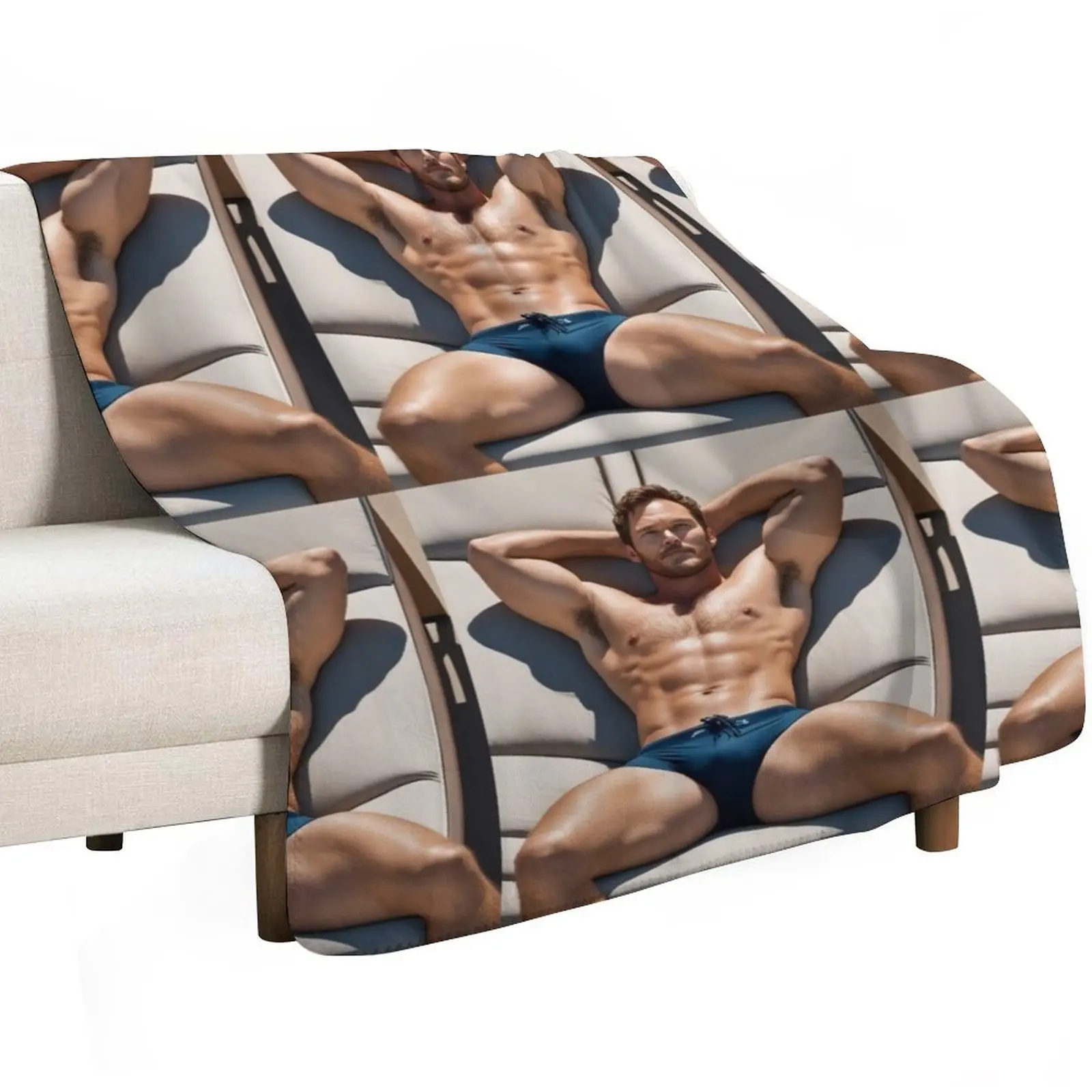 chris pratt relaxing Throw Blanket Thins Soft Plush Plaid For Decorative Sofa Decoratives Furrys Shaggy Blankets